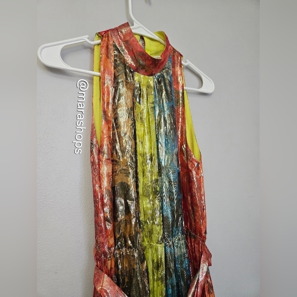 Alice + Olivia Mertie Mock Neck Pleated Maxi Dress - Picture 5 of 12